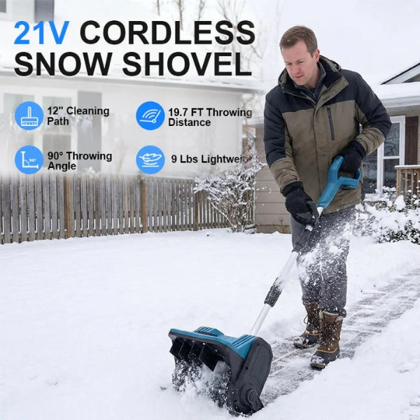 Efficient Handheld Cordless Electric Shovel - Battery Powered for Easy Snow Removal & Storage