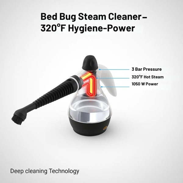 Steam Cleaner | 320°F High-Temperature Power for Bed Bug Removal & Germ-Free Home Cleaning
