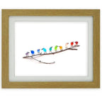 Handmade Sea Glass Birds Art - Spirit Birds on a Branch Wall Decor