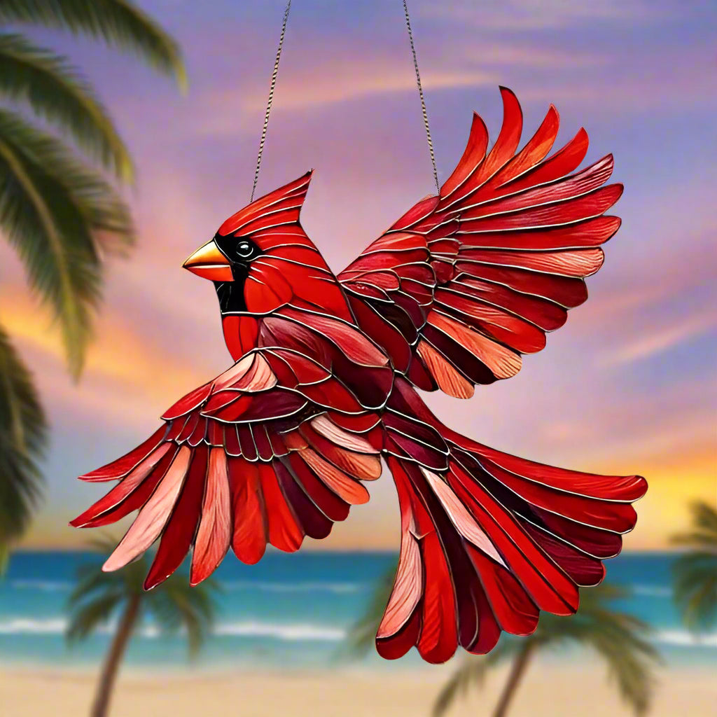 Hummingbird Stained Glass Window Hanging - Colorful Suncatcher Gift & Bird Decoration