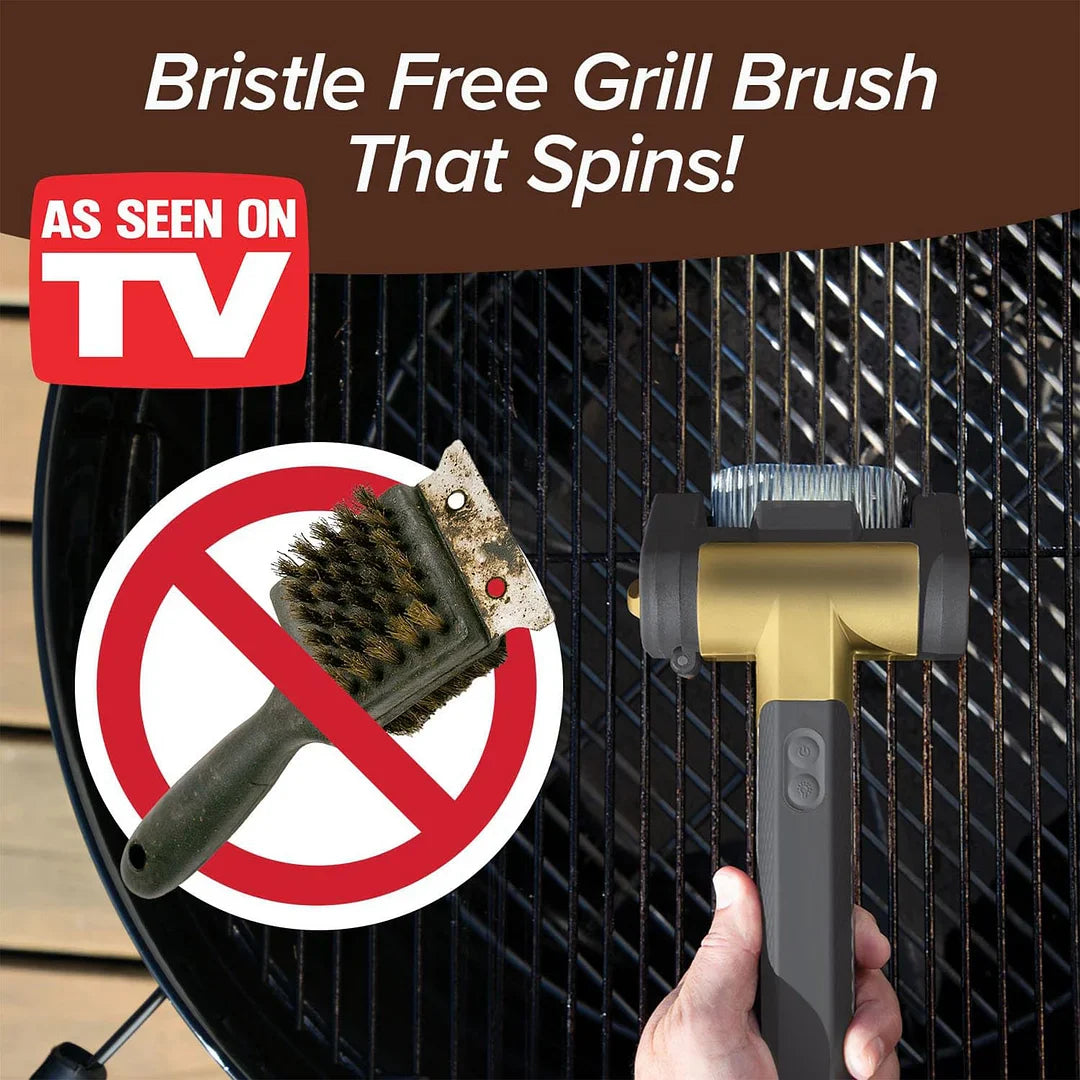 Cordless Electric Grill Cleaner | Bristle-Free, LED Spotlight & Fast 350 RPM Cleaning for Effortless Grill Maintenance