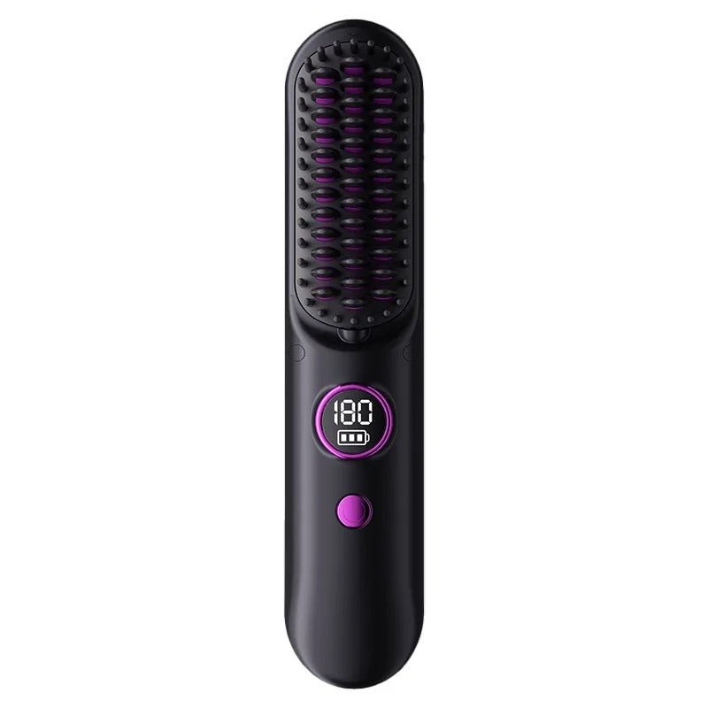 Cordless Hair Straightening Brush - 3-in-1 Anti-Scald Portable Brush for Travel & Gifts for Women