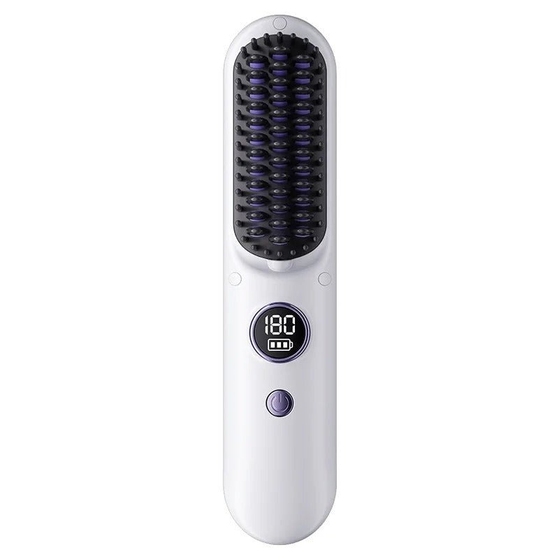 Cordless Hair Straightening Brush - 3-in-1 Anti-Scald Portable Brush for Travel & Gifts for Women