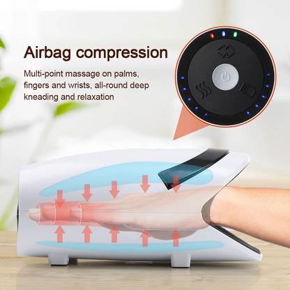 Heated Hand Massager | Air Compression Device for Palm and Finger Relief