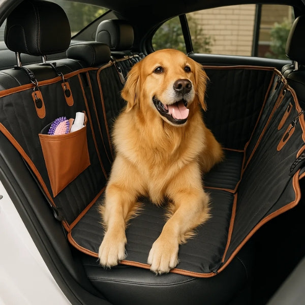 Hard Bottom Dog Car Hammock | Waterproof, Claw-Proof & Easy to Install for Safe Travel with Pets