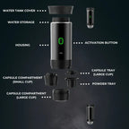 Portable Coffee Maker 3-in-1: Compact Espresso Machine with Built-in Grinder & Milk Frother for Home, Office, and Travel Use