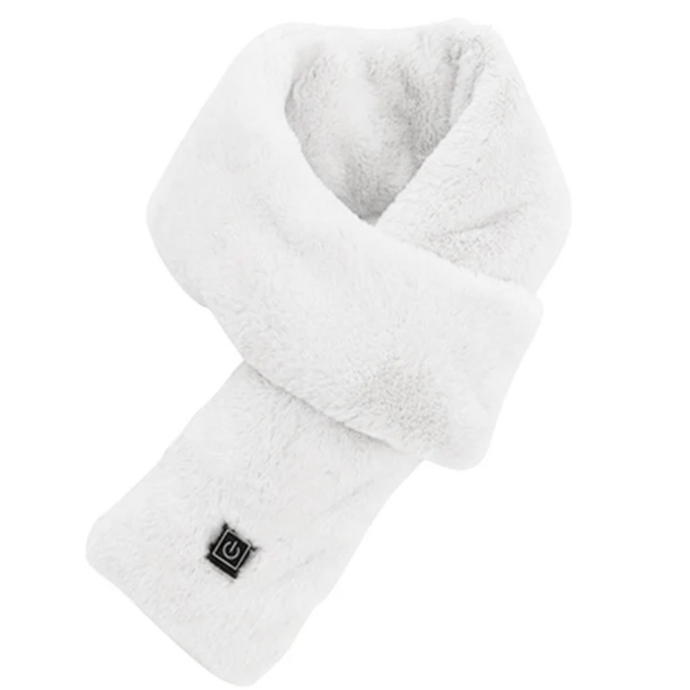 Heated Faux Fur Scarf | Rechargeable USB Neck Warmer for Winter Commutes & Outdoor Activities