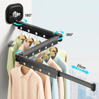 Folding Clothes Hanger | Retractable Wall-Mounted, Stainless Steel Design for Small Spaces & Efficient Drying Solutions