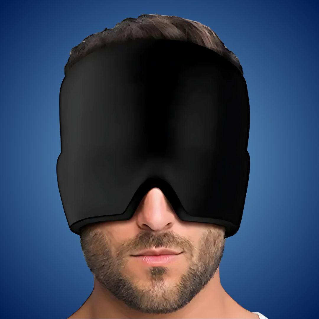 Migraine Gel Hood | Cooling Comfort, Pressure Therapy & Light Blocking for Instant Headache Relief