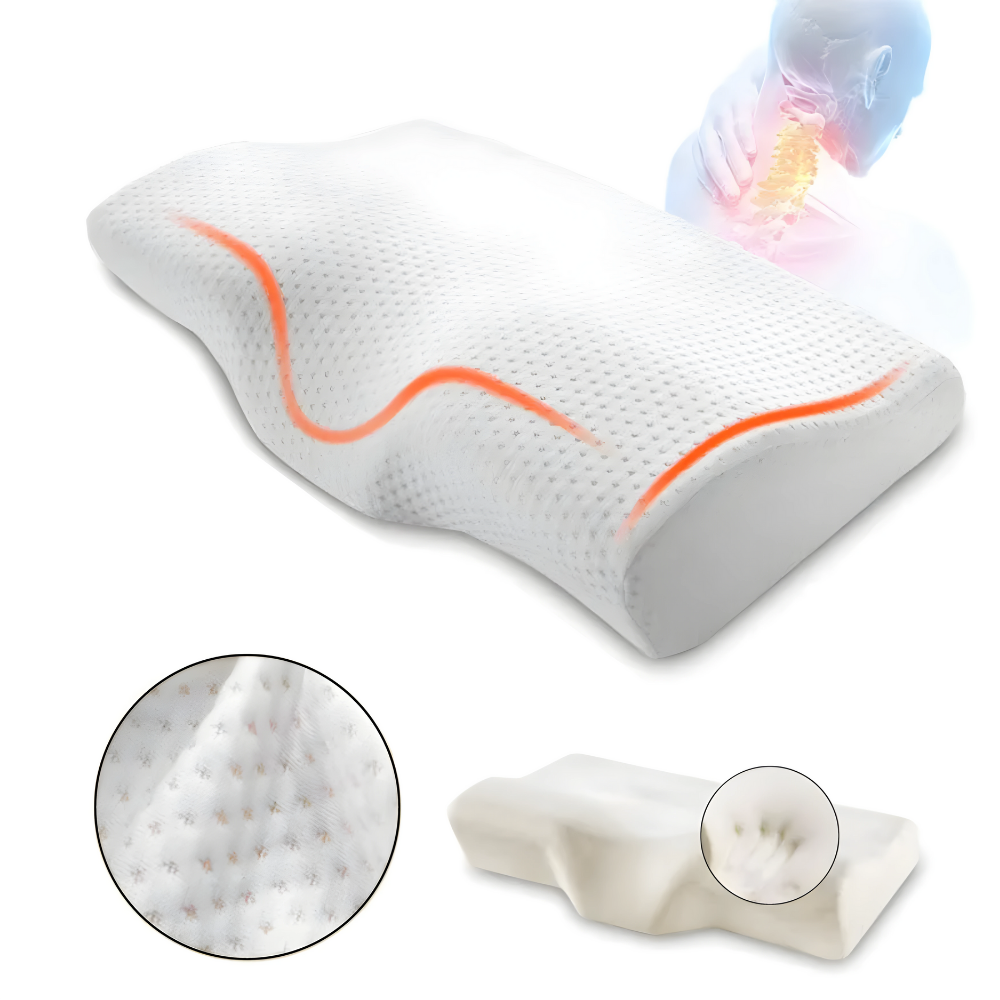 Orthopedic Memory Foam Neck Support Pillow | Ergonomic Design for Pain Relief & Comfortable Sleep