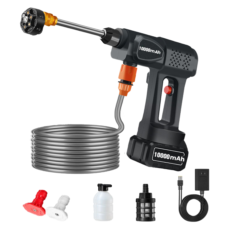 Portable Cordless Pressure Washer | 520 PSI High-Pressure, 6-in-1 Nozzle for Car & Home Cleaning