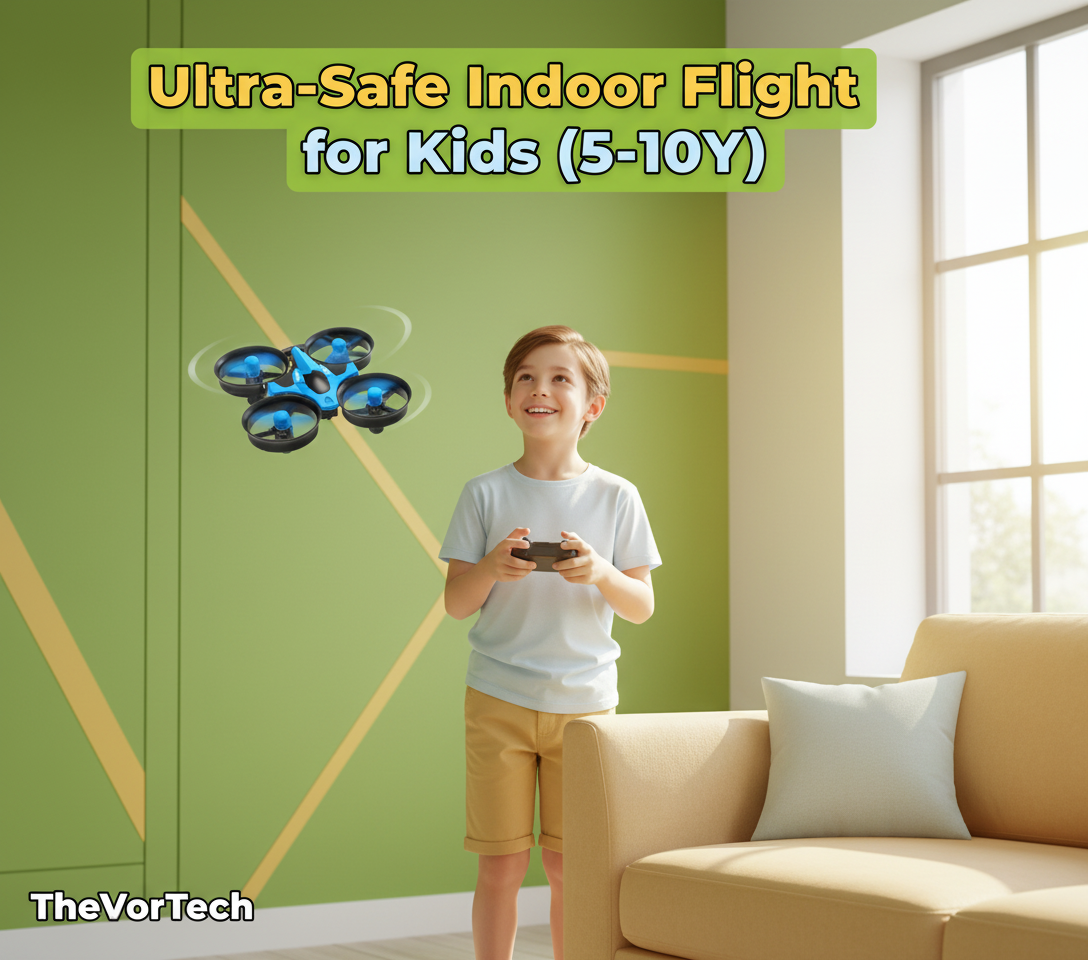 Mini Indoor Kids Drone | Protected Propellers – Beginner Friendly – One Key Return