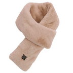 Heated Faux Fur Scarf | Rechargeable USB Neck Warmer for Winter Commutes & Outdoor Activities