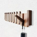 Handmade Wooden Coat Rack | Magnetic Folding Hooks, Durable Beech & Walnut Options for Entryway Storage