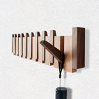 Handmade Wooden Coat Rack | Magnetic Folding Hooks, Durable Beech & Walnut Options for Entryway Storage