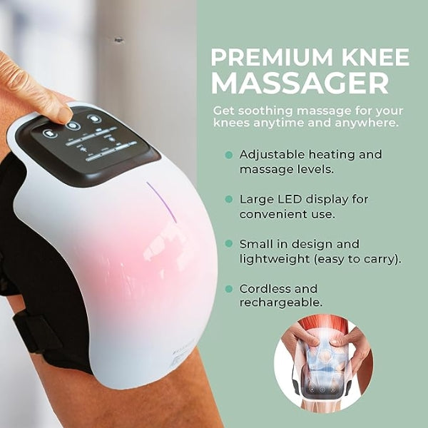 Knee Massager with Heat & Red Light Therapy | Relieves Pain, Inflammation & Ideal for Osteoarthritis Recovery