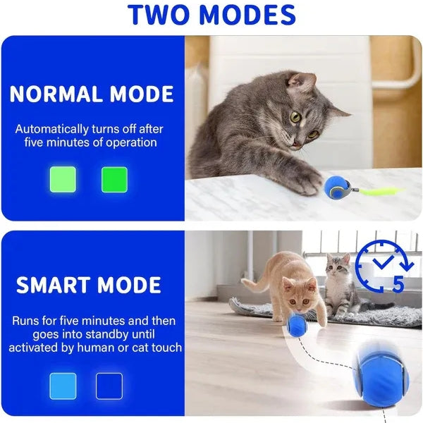 Smart Interactive Cat Ball - Motorised Pet Gravity Toy with Laser & Rechargeable Aiveys Jumping Play Ball