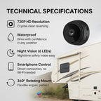 Wireless Waterproof Backup Camera for RVs, Trailers, and Vehicles - Night Vision, Wide Angle, Easy Installation