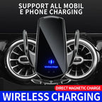 2-in-1 Wireless Car Charger & Phone Holder Auto Clamping - Fast Charging Secure Universal Compatibility Adjustable & Convenient