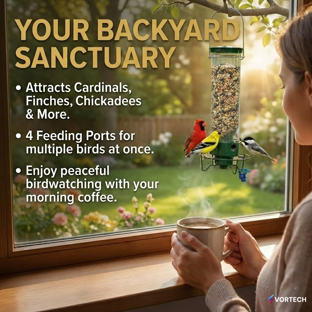SpinGuard™ Squirrel Proof Bird Feeder | Metal Spinning Feeder Squirrel Proof – Weight Activated Deterrent No Baffles For Squirrels Needed – Best Squirrel Resistant Design to Keep Squirrels Off