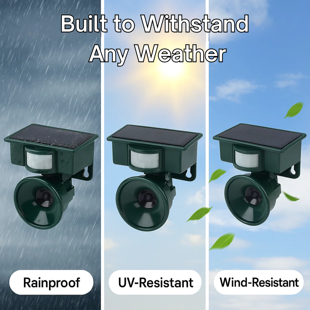 Motion Sensor Bird Deterrent | Effective Pigeon Repeller with Sound Scarer for Gardens & Outdoor Spaces
