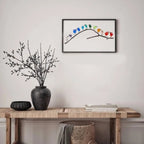 Handmade Sea Glass Birds Art - Spirit Birds on a Branch Wall Decor