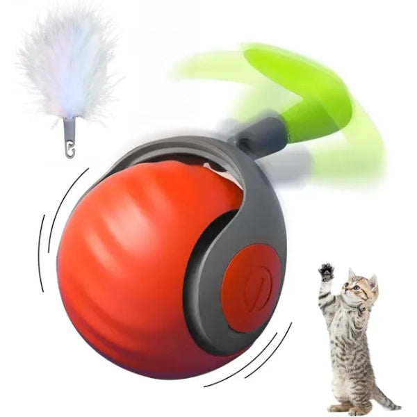 Smart Interactive Cat Ball - Motorised Pet Gravity Toy with Laser & Rechargeable Aiveys Jumping Play Ball
