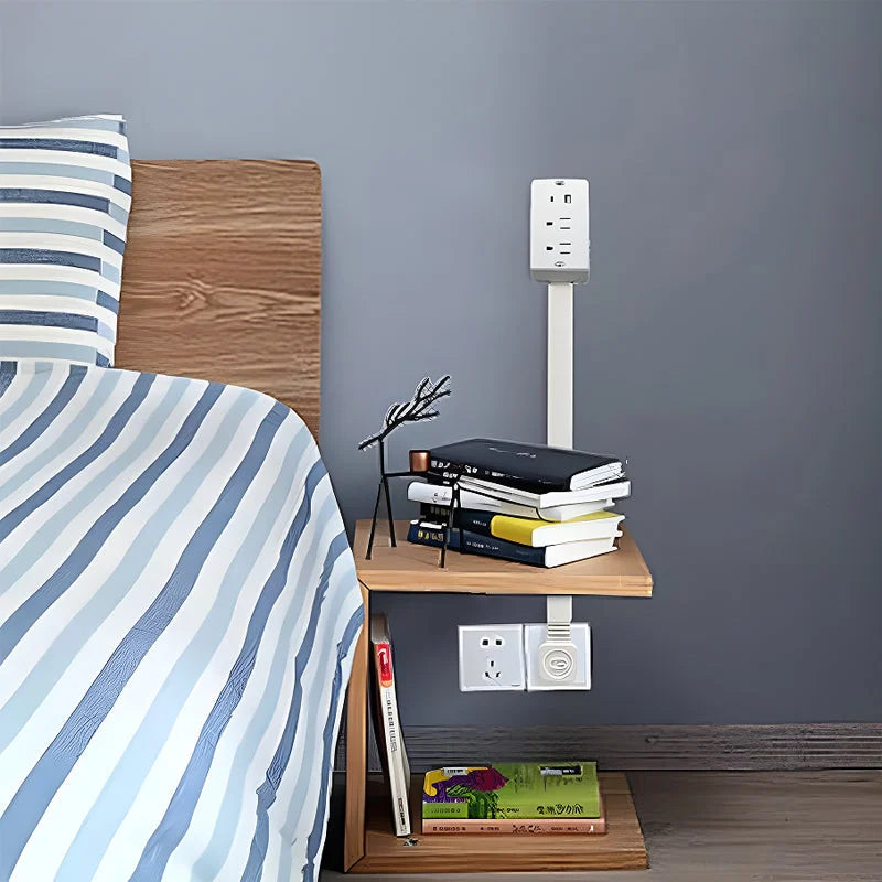 Power Socket Expander | Adjustable 180-Degree Rotating Base with USB-A, USB-C Ports & AC Outlets for Home or Office Use