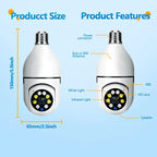 Wifi Surveillance Camera E27 | Full Color Night Vision, AI Human Tracking & Compatible with Alexa for Home Security