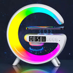 Smart Light Sound Machine | Multifunctional Wireless Charger, Bluetooth Speaker & Alarm Clock for Home Office & Relaxation