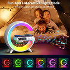 Smart Light Sound Machine | Multifunctional Wireless Charger, Bluetooth Speaker & Alarm Clock for Home Office & Relaxation