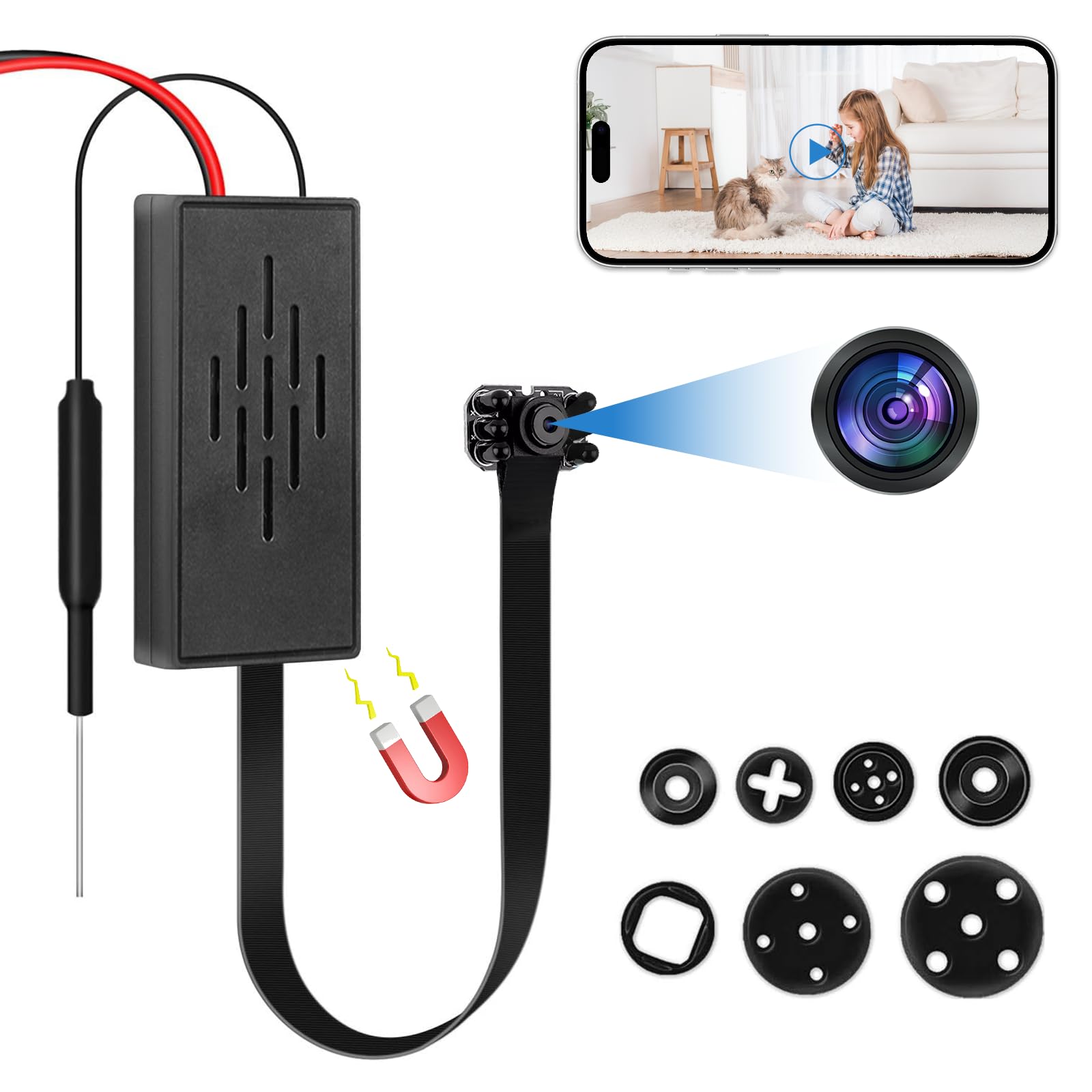 4K Wifi Discret Camera | Motion Detection, Night Vision & Live Feed for Home Security Monitoring