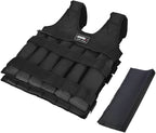 Adjustable 110 Pound Weighted Vest for Strength Training, Fitness, and Weightlifting Workouts
