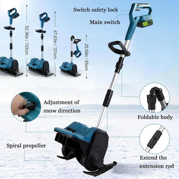 Efficient Handheld Cordless Electric Shovel - Battery Powered for Easy Snow Removal & Storage