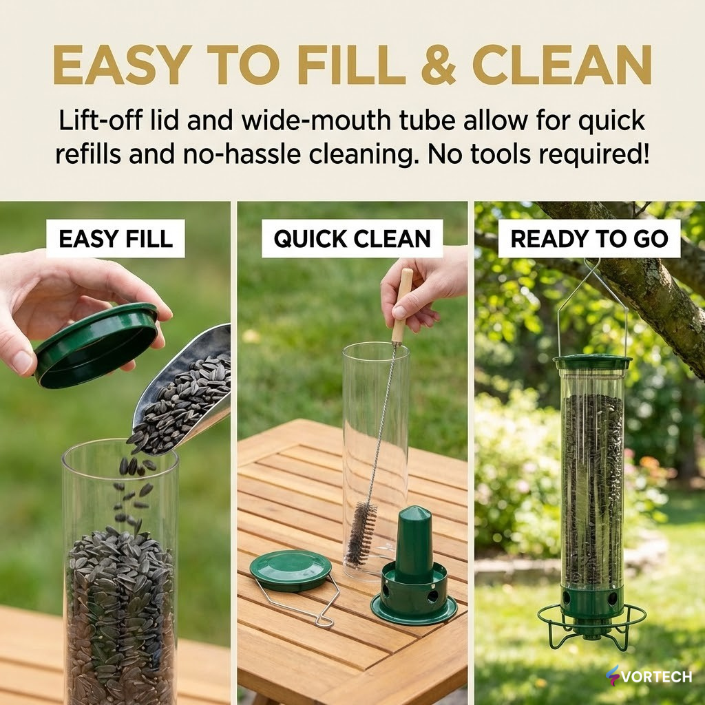 SpinGuard™ Squirrel Proof Bird Feeder | Metal Spinning Feeder Squirrel Proof – Weight Activated Deterrent No Baffles For Squirrels Needed – Best Squirrel Resistant Design to Keep Squirrels Off
