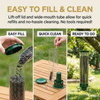 SpinGuard™ Squirrel Proof Bird Feeder | Metal Spinning Feeder Squirrel Proof – Weight Activated Deterrent No Baffles For Squirrels Needed – Best Squirrel Resistant Design to Keep Squirrels Off