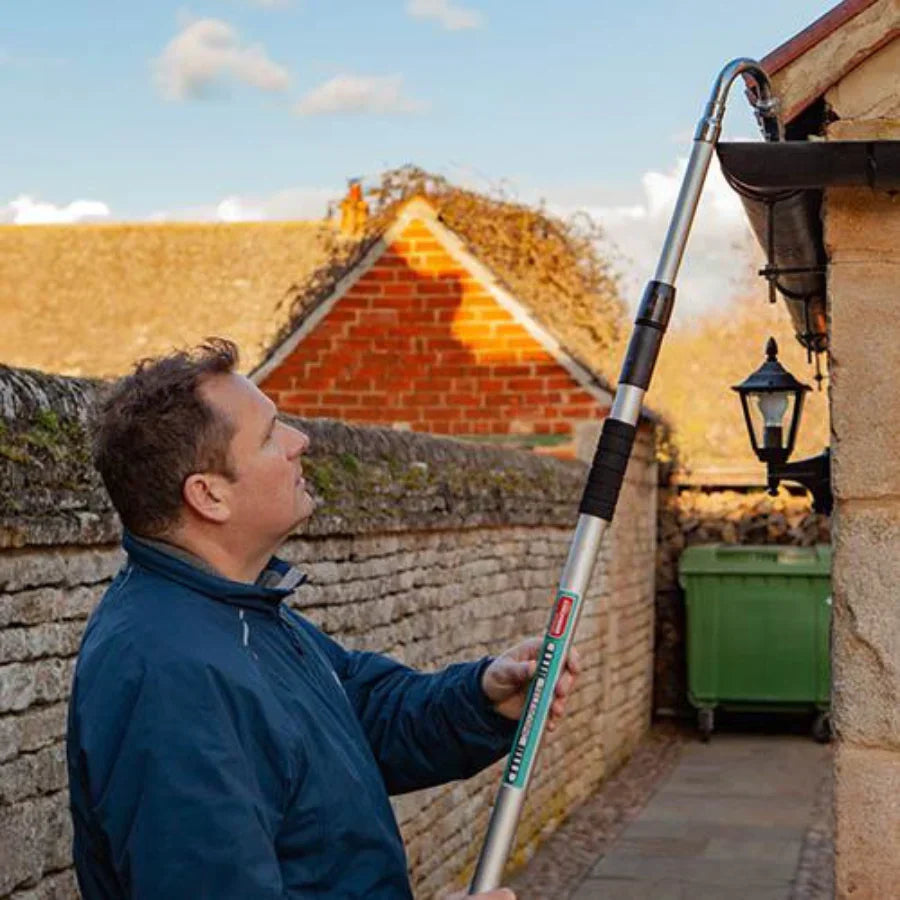 Gutter Cleaning Tool Telescopic Wand - Hose Attachment for Easy Ground-Level Rain Gutter Maintenance