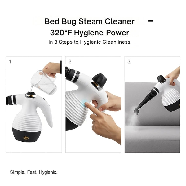 Steam Cleaner | 320°F High-Temperature Power for Bed Bug Removal & Germ-Free Home Cleaning