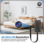 4K Wifi Discret Camera | Motion Detection, Night Vision & Live Feed for Home Security Monitoring