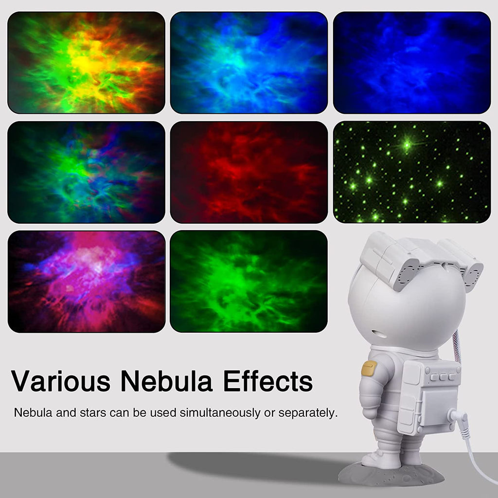 Astronaut Galaxy Projector | 8 Nebula Effects, Remote Control & Adjustable Angle for Bedrooms and Relaxation