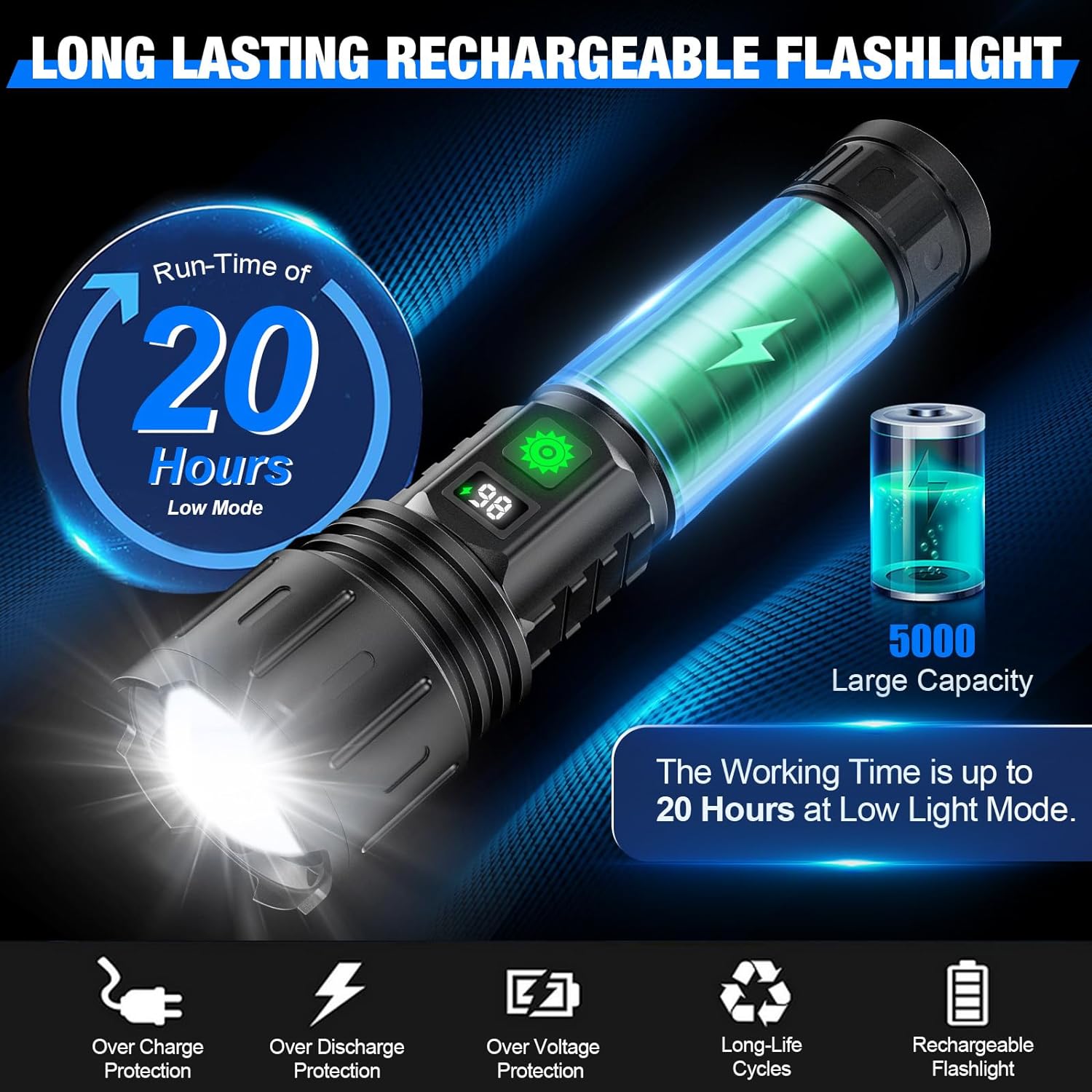 Flashlight multifunctional rechargeable - Powerful LED Outdoor Emergency Camping Lantern