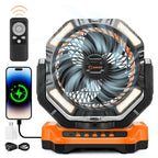 Rechargeable Camping Fan | 270° Rotation, LED Light & Portable Design for Outdoor Activities and Indoor Use