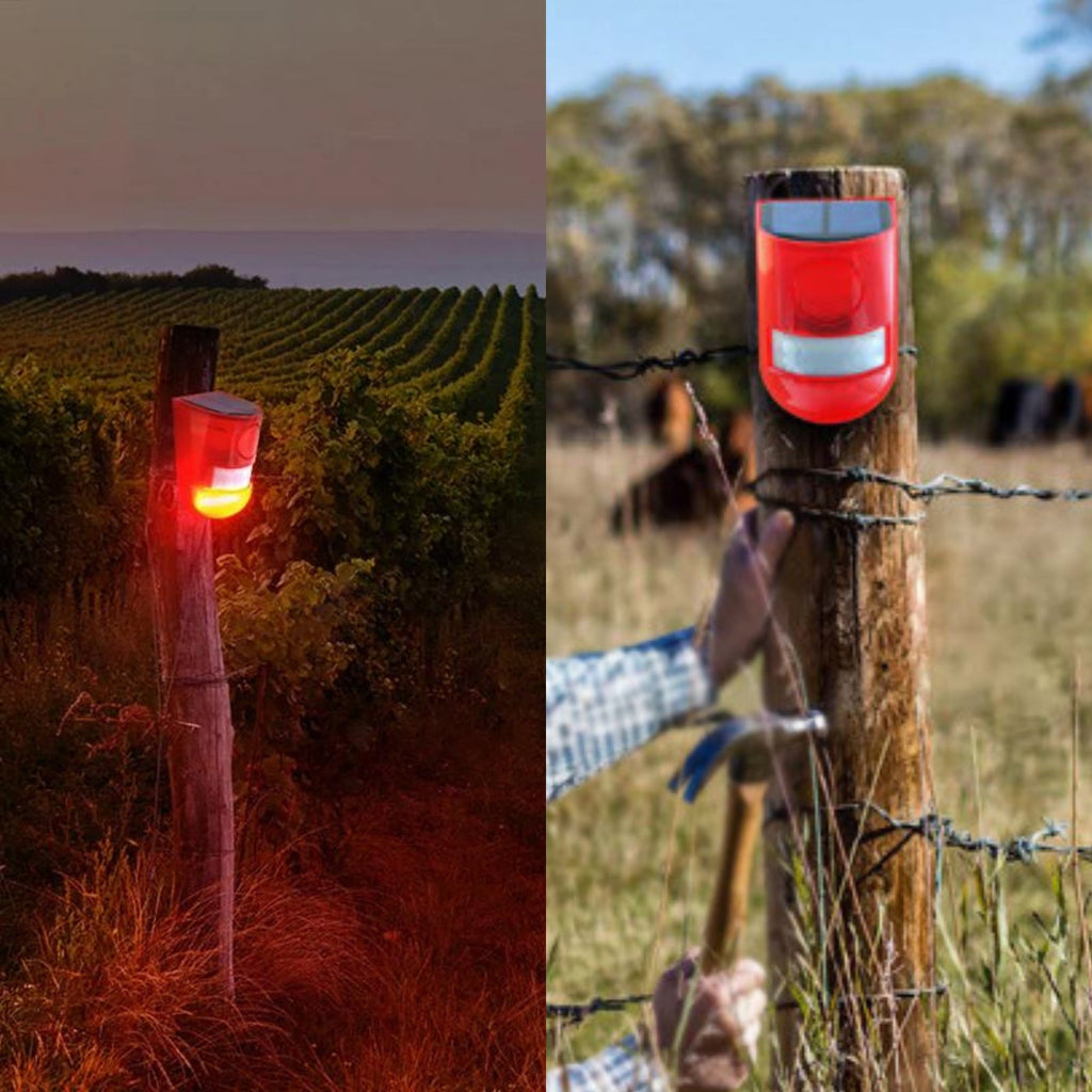 Motion-Activated Raccoon Repeller | Solar & USB Charging, 130dB Alarm for Gardens & Property Protection