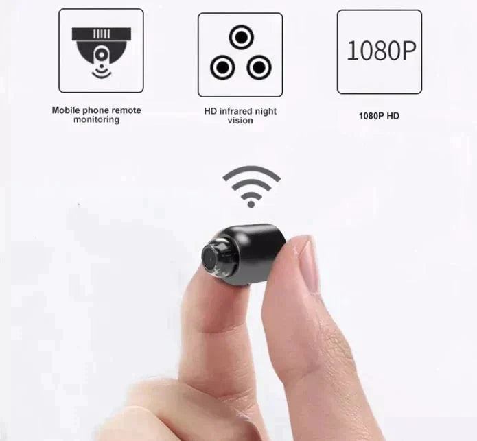 Small WiFi Security Camera Night Vision Wireless HD Kids Pet Safety Monitoring