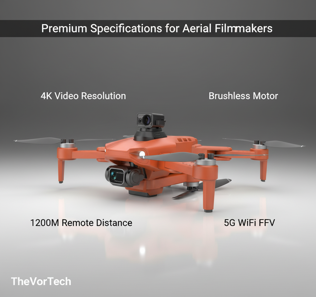 Premium 4K Camera Drone | GPS Positioning – 360° Safety Sensor – Foldable Brushless Design