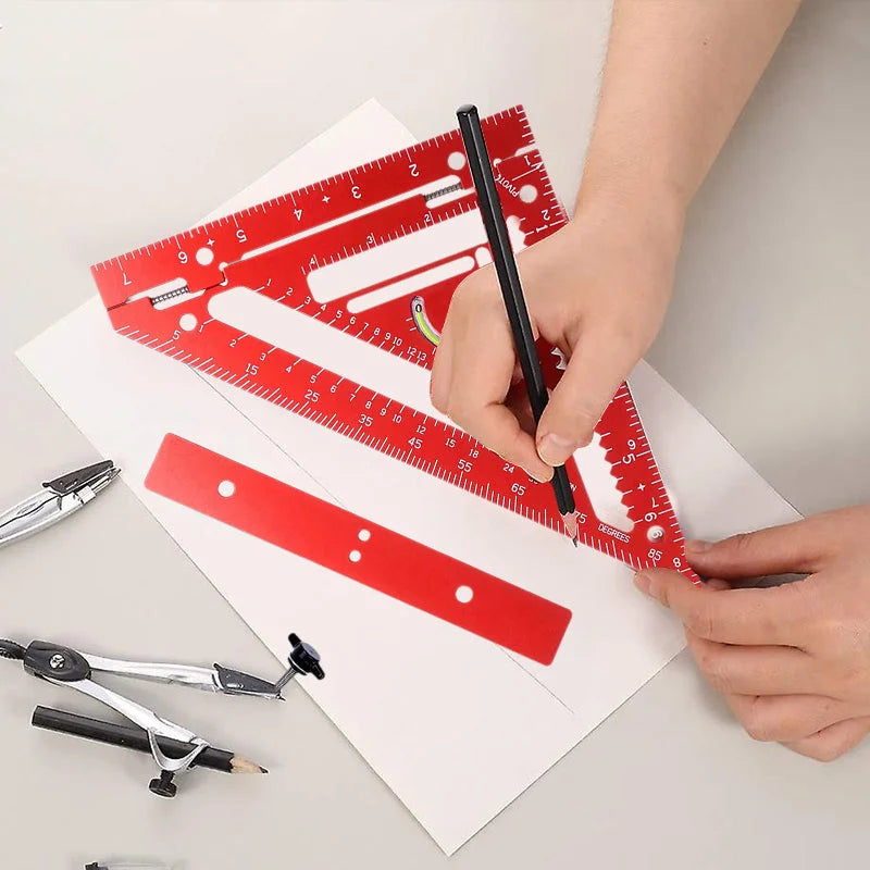 Innovative Rafter Square Tool | Durable Aerospace Aluminum, Smart Bubble Level & Fast Repetitive Markings for Carpenters and Metal Workers