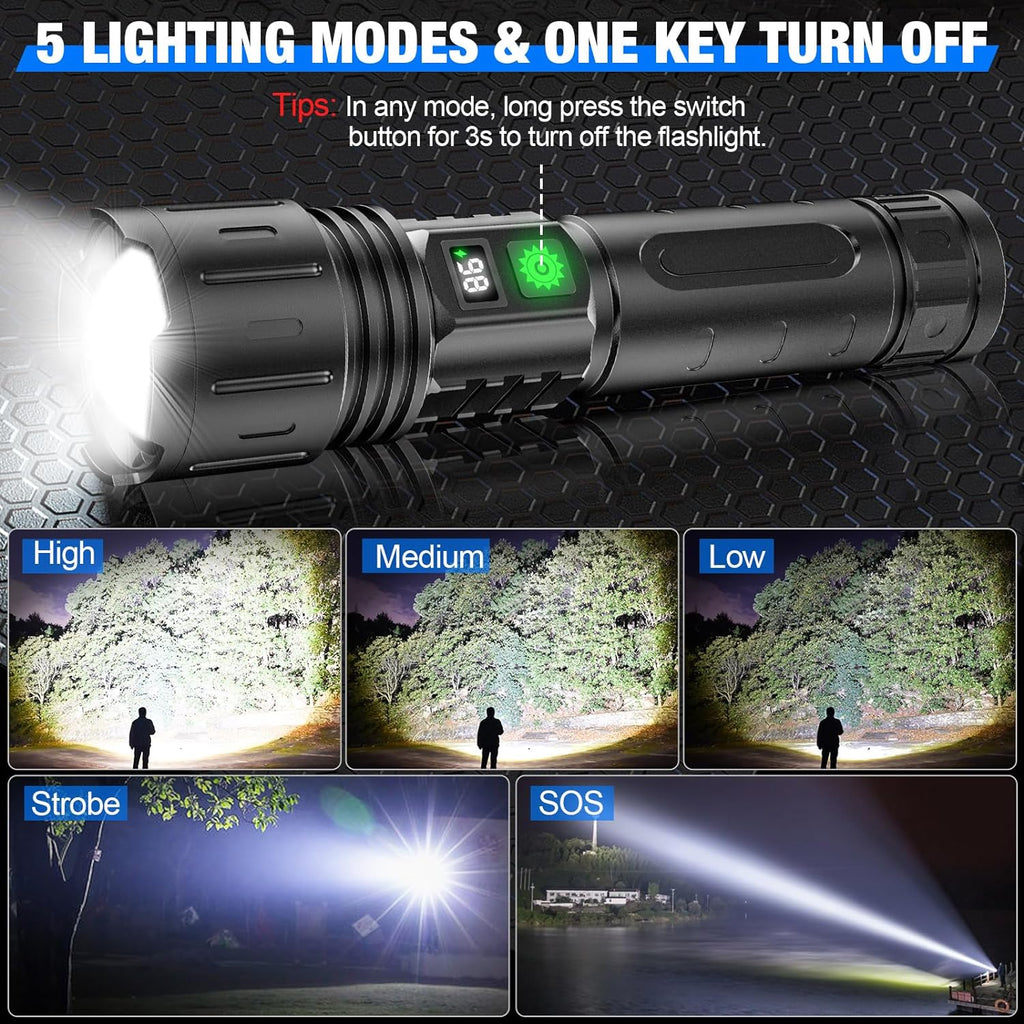 Flashlight multifunctional rechargeable - Powerful LED Outdoor Emergency Camping Lantern