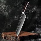 Japanese Damascus Steel Chef Knife Set | Ergonomic Pakka Wood Handles & Ideal for Professional Cooking