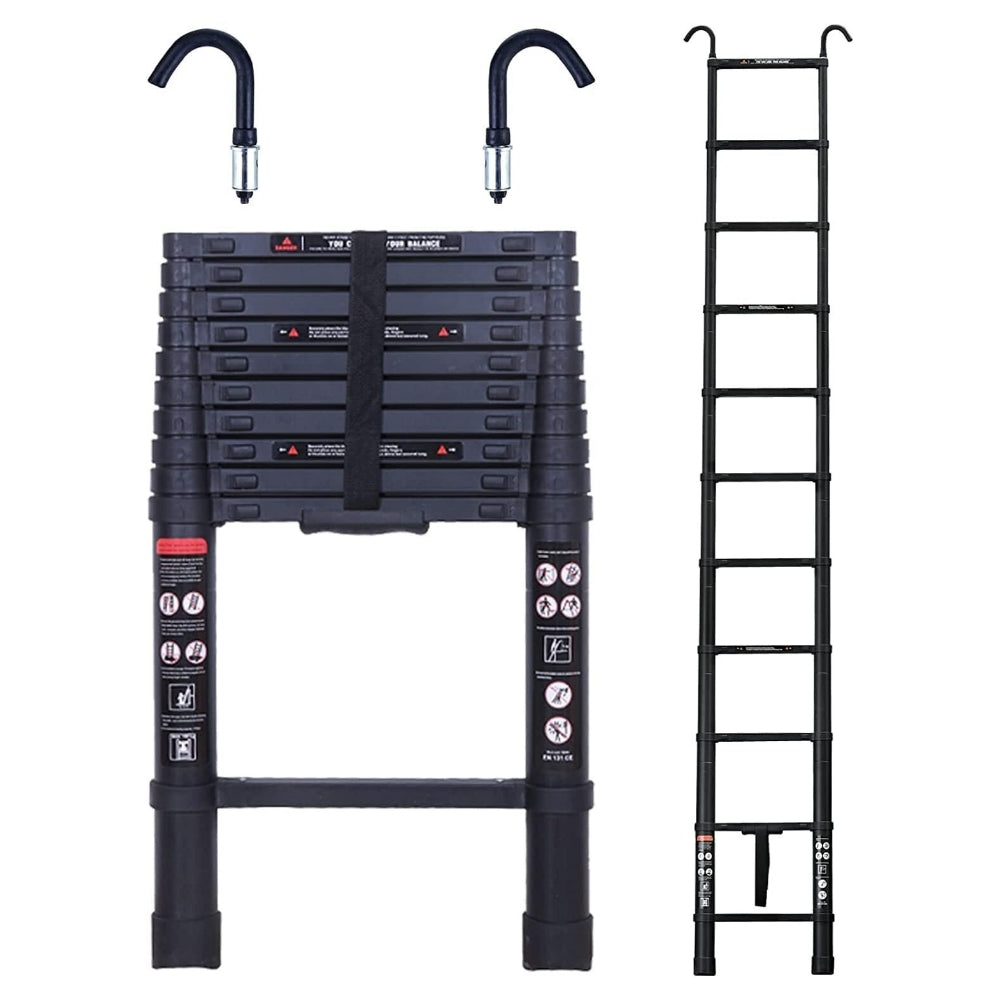 Heavy Duty Telescopic Roof Access Ladder | Stabilizer Hook, Durable & Safe for Roof Maintenance and Outdoor Projects