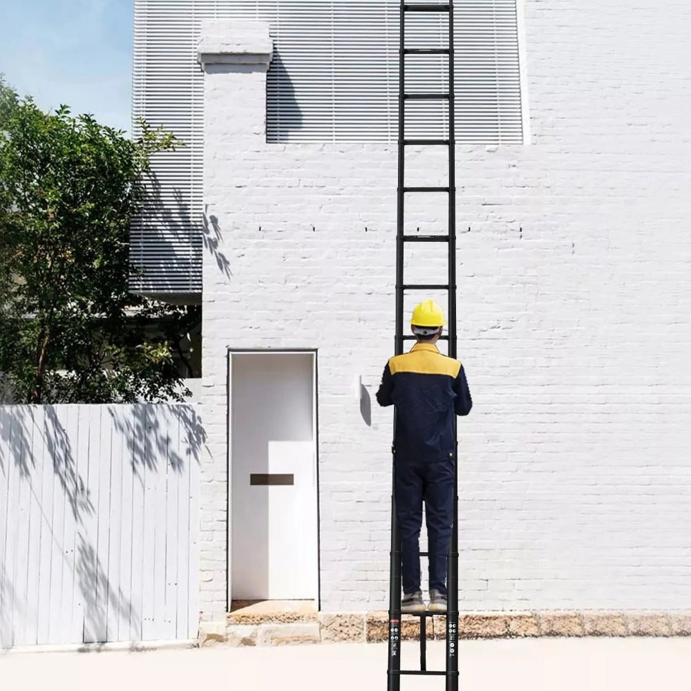 Heavy Duty Telescopic Roof Access Ladder | Stabilizer Hook, Durable & Safe for Roof Maintenance and Outdoor Projects